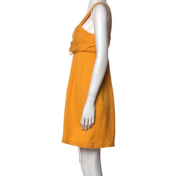See By Chloe Orange Bow Square Neckline Mini Dress - Picture 2 of 12